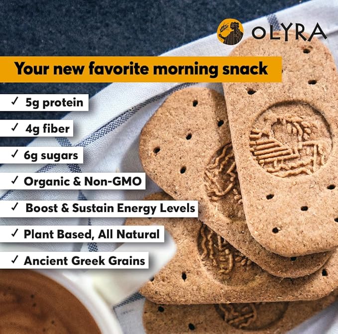 Olyra Dark Chocolate Sandwich Breakfast Biscuits, Healthy Snacks for Adults and Kids, Low Sugar, Organic Vegan Cookies, Office Snacks, USDA Certified, Non GMO 24 Packs