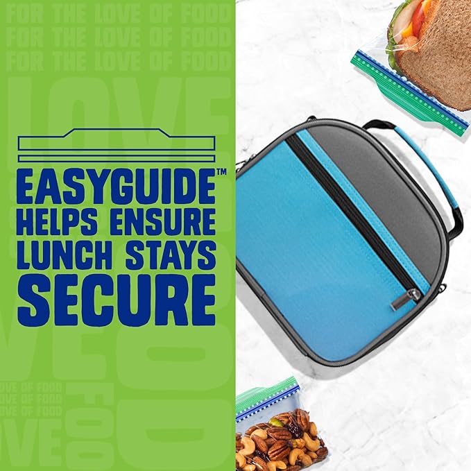 Ziploc Sandwich and Snack Bags with EasyGuide Texture, Plastic Storage Bags with Grip 'n Seal Technology, 105 Bags Total