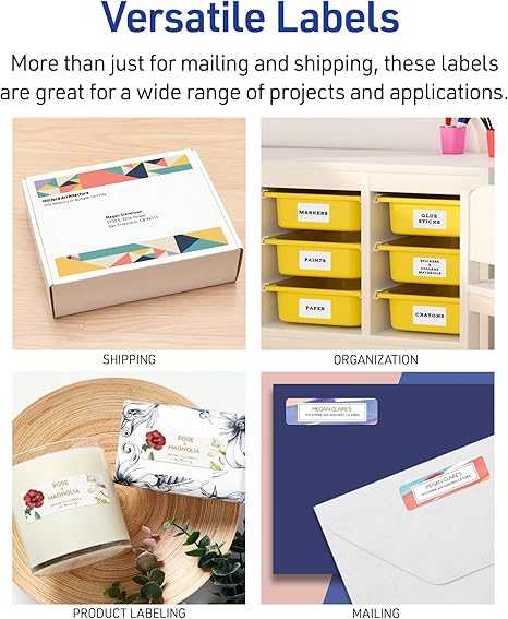 Avery Easy Peel Printable Address Labels with Sure Feed, 1" x 2-5/8" Customizable Stickers, White, 3,000 Blank Mailing Labels, Great for Mailing, Shipping, and More (5160)
