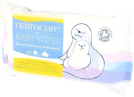 Natracare Organic Cotton Baby Wipes 50 ct (6-Pack)
