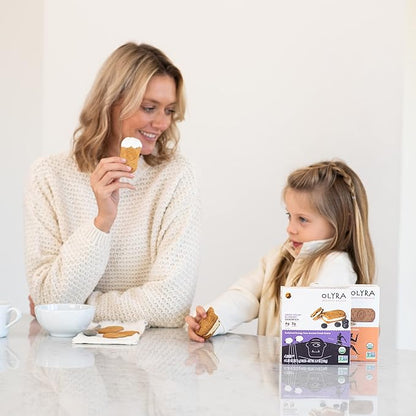Olyra Organic Breakfast Biscuit Sandwiches | Greek Yogurt Blueberry | Kids Healthy Snacks, Low-Sugar, High Fiber | 4 Count (Pack of 1)