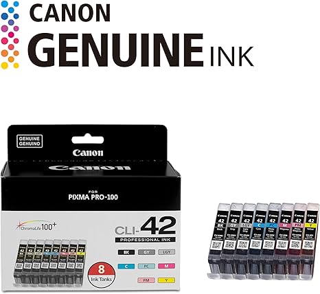 Canon CLI-42 Genuine Eight Color Pack, Compatible with PIXMA PRO-100 Printers