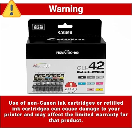Canon CLI-42 Genuine Eight Color Pack, Compatible with PIXMA PRO-100 Printers