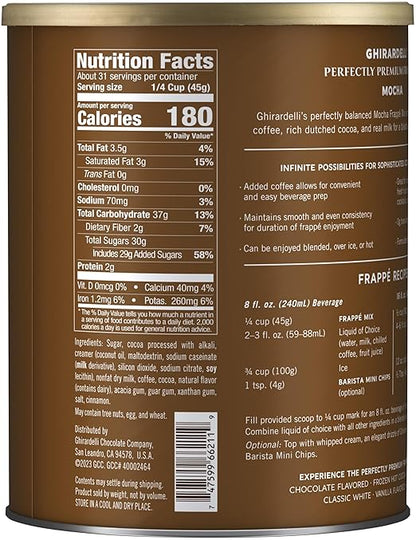 Ghirardelli Mocha Frappe, Powder, 3.12 lb