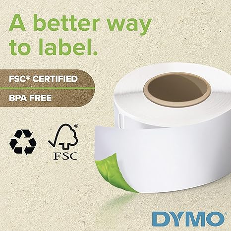 DYMO Authentic LW White Mailing Address Labels, DYMO Labels for LabelWriter Label Printers, 1-1/8" x 3-1/2", 2 Rolls of 350 (700 Total)