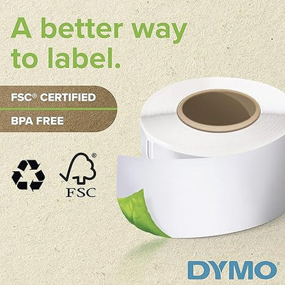 DYMO Authentic LW White Mailing Address Labels, DYMO Labels for LabelWriter Label Printers, 1-1/8" x 3-1/2", 2 Rolls of 350 (700 Total)